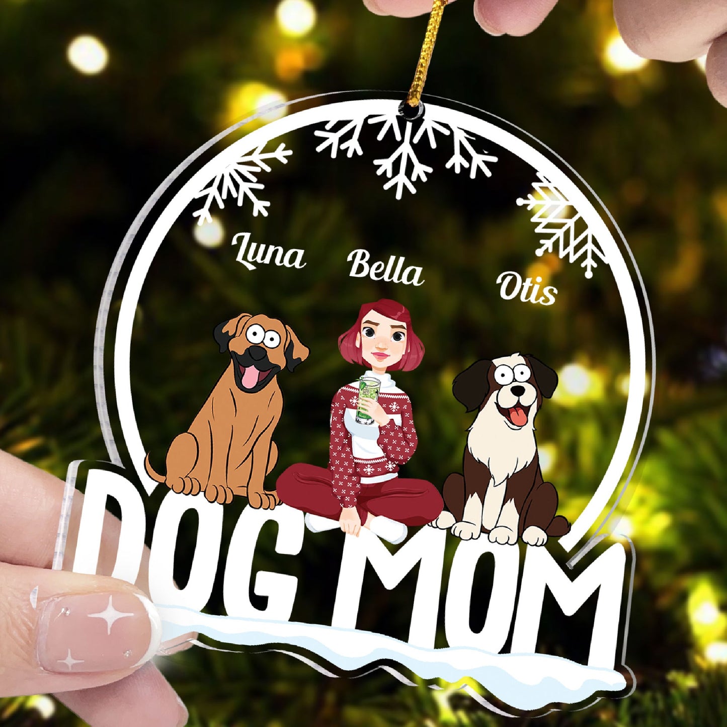 I'm Pet Mom/Dad - Personalized Snowdome Shaped Acrylic Ornament