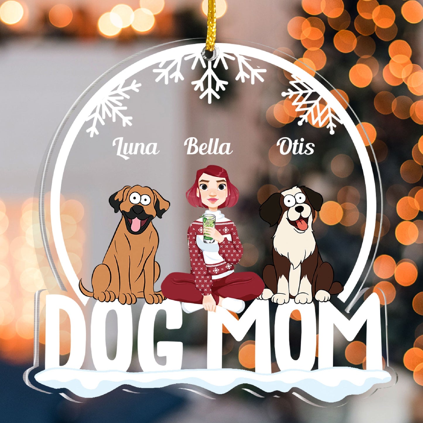 I'm Pet Mom/Dad - Personalized Snowdome Shaped Acrylic Ornament