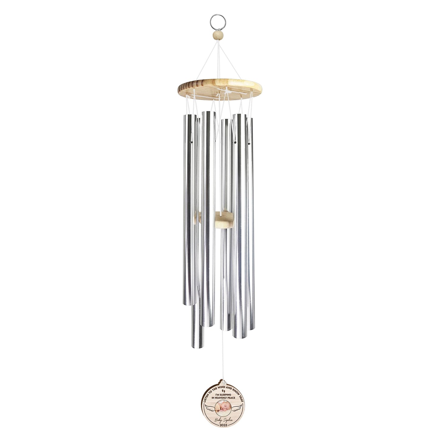 I'm Sleeping In Heavenly Peace - Personalized Photo Wind Chimes