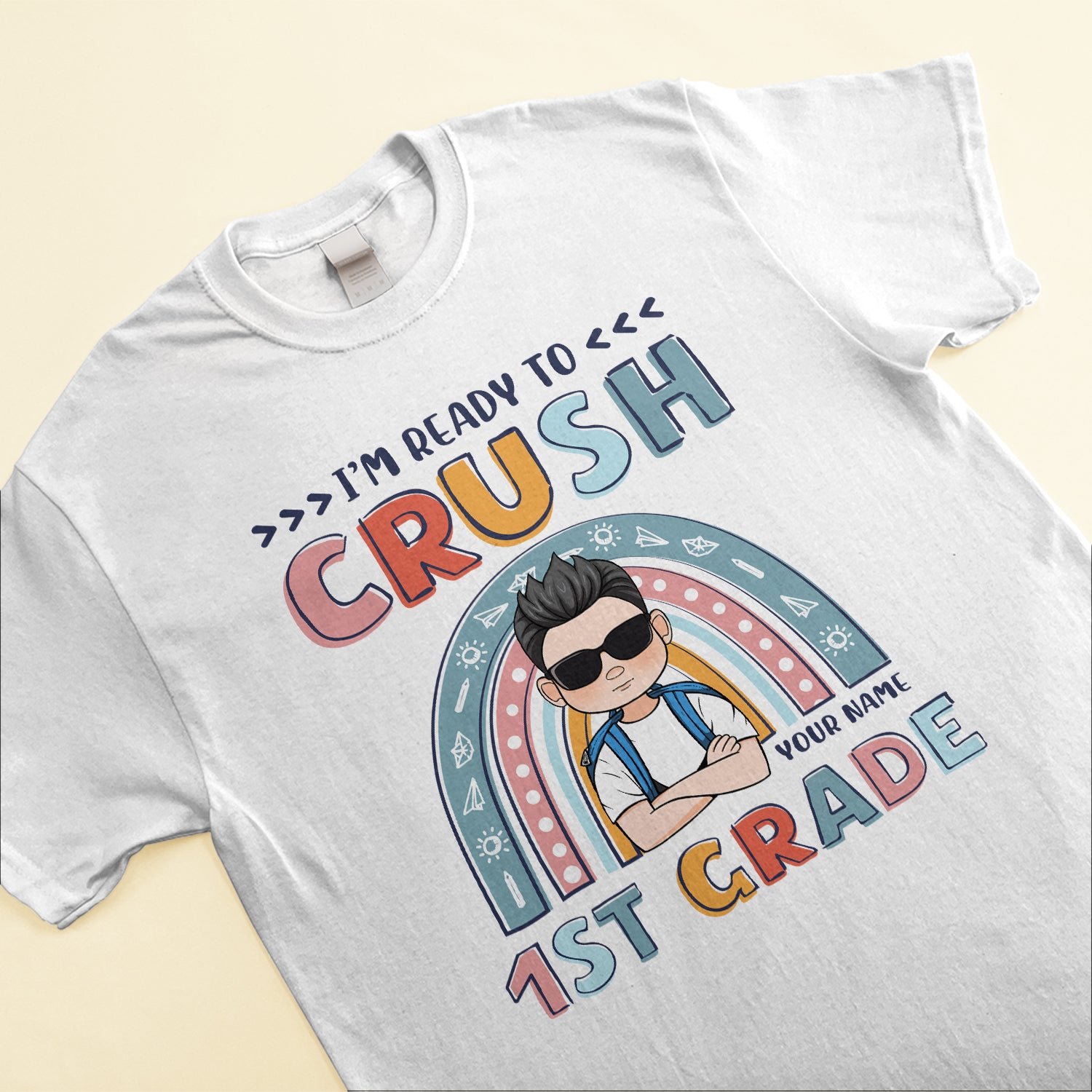 I’m Ready To Crush 1st Grade, Funny Custom Shirt, Preschool Gift For Kids-Macorner