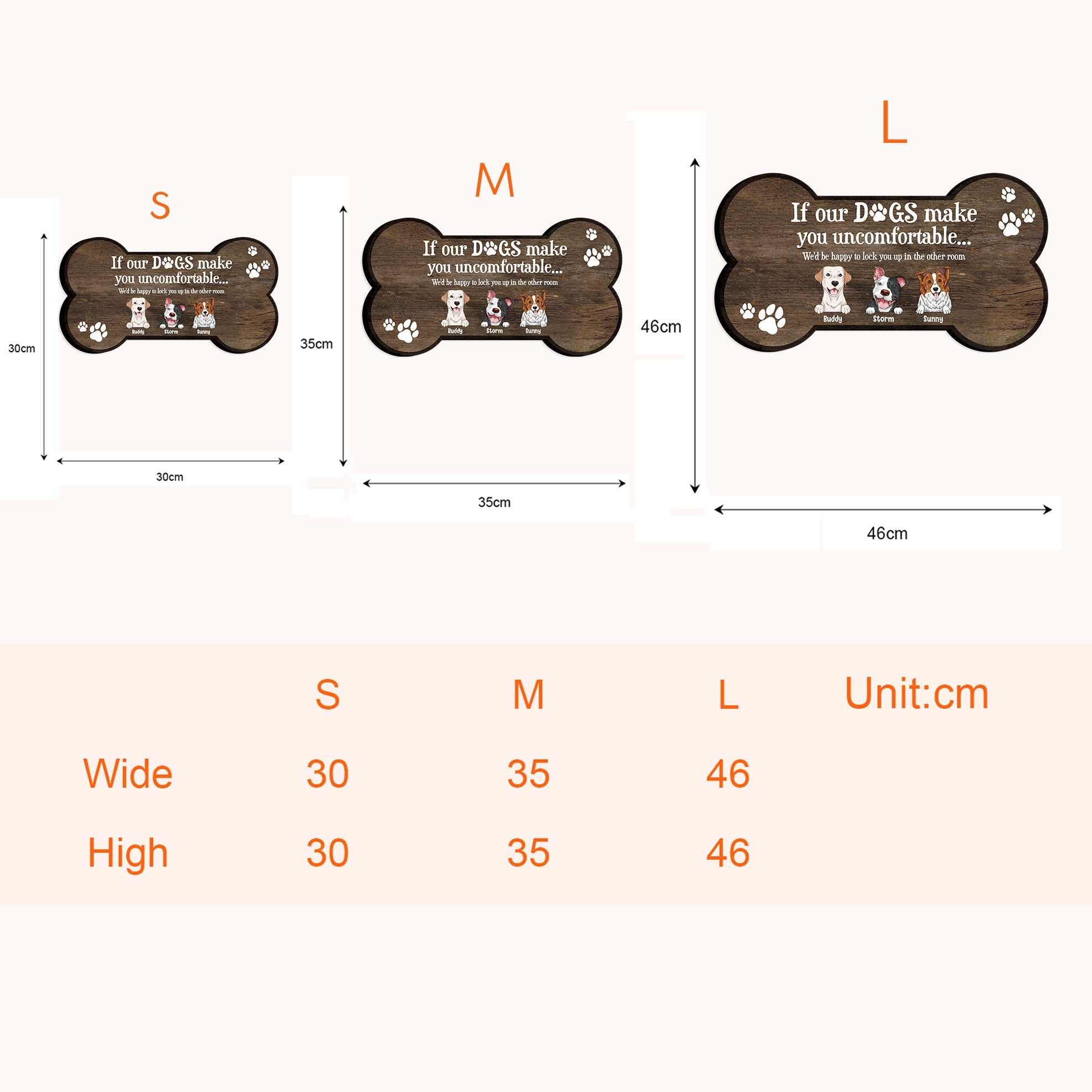 If Our Dog Makes You Uncomfortable - Personalized Custom Shaped Wood Sign
