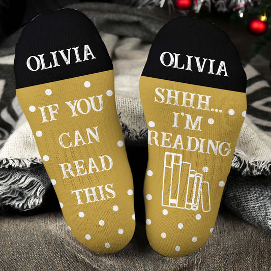 If You Can Read This I'm Reading - Personalized Crew Socks
