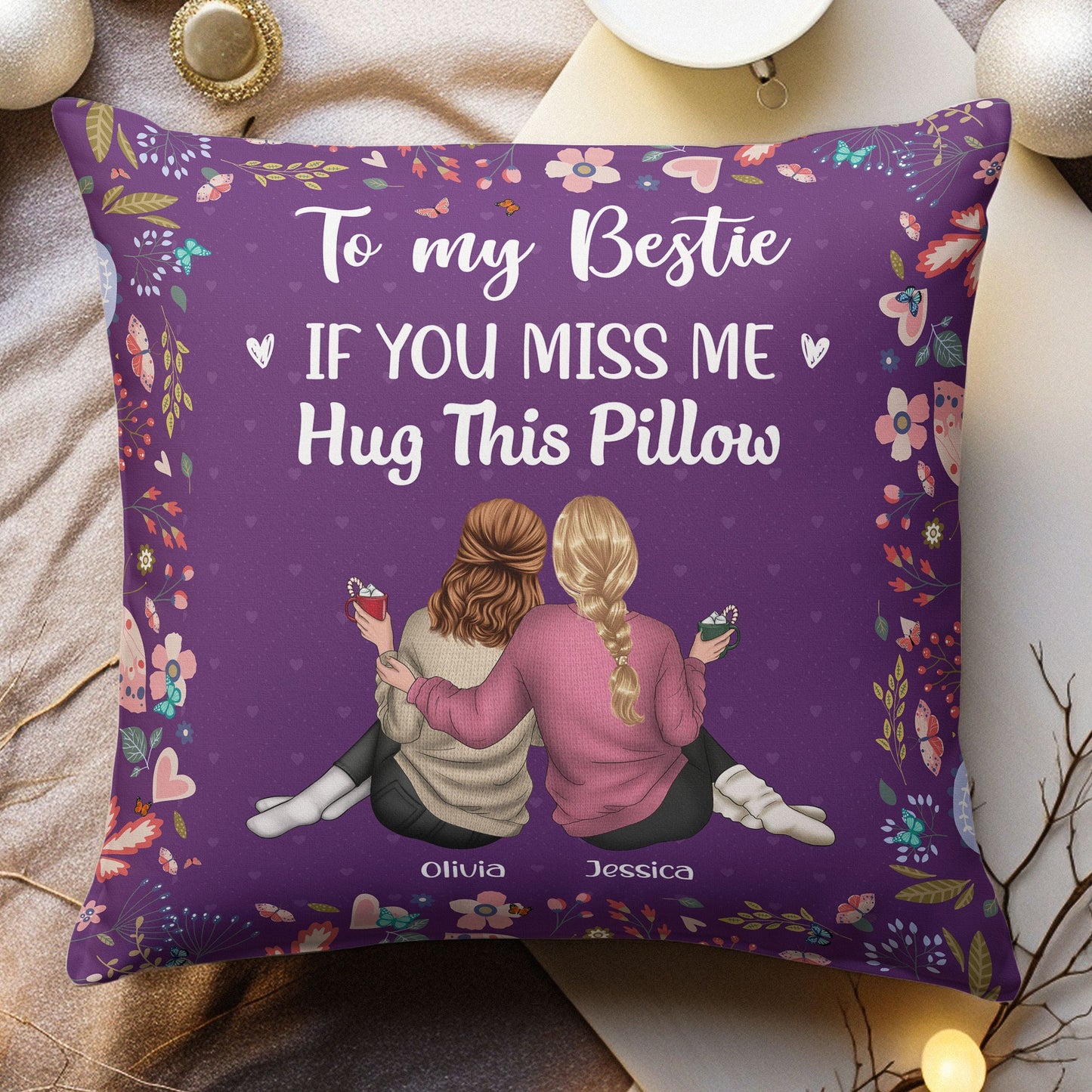 If You Miss Me Hug This Pillow Friendship - Personalized Pillow (Insert Included)