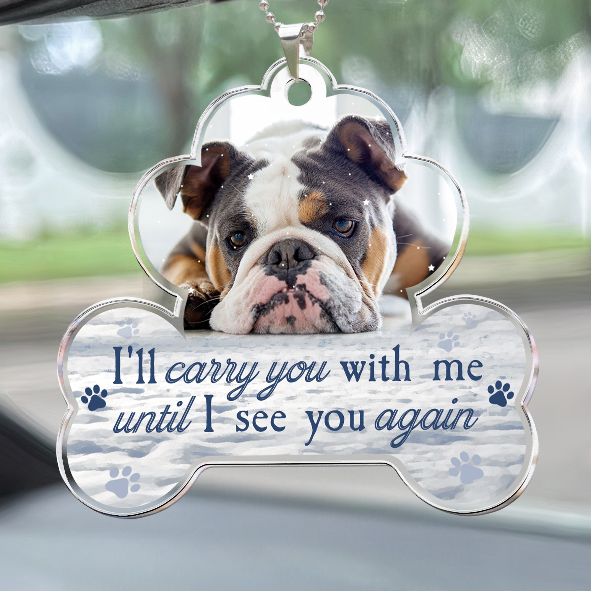 I'll Carry You With Me Forever - Personalized Photo Rear View Mirror Accessory