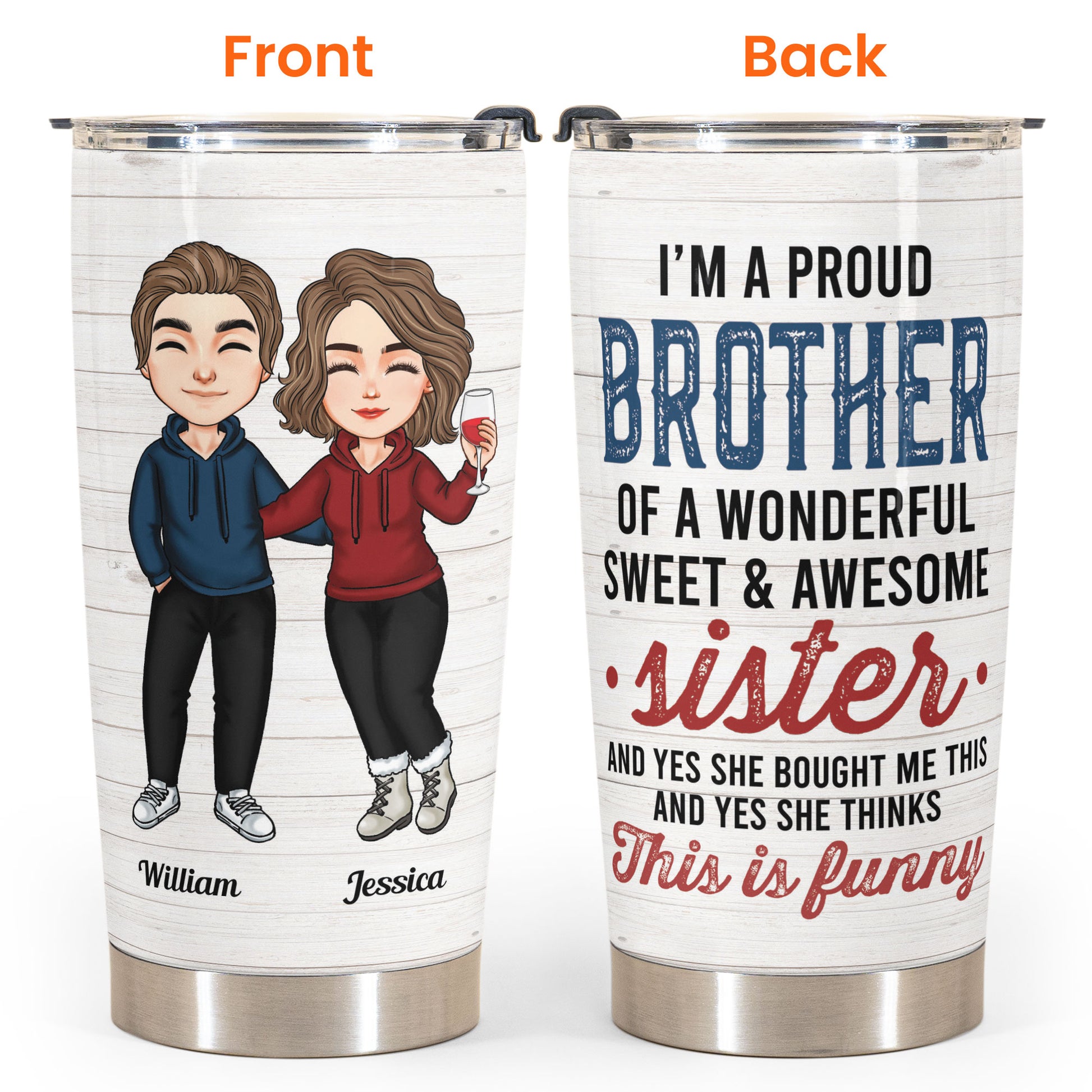 Gifts for Brother Tumbler, Brother Birthday Gifts, Brother Gifts from  Sister, Best Gift Idea for Brother Men Him, Funny Brother Gift From Brother