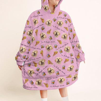 I'm A Simple Woman - Personalized Oversized Blanket Hoodie - Birthday Mother's Day Gift For Dog Mom, Cat Mom