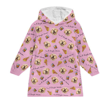 I'm A Simple Woman - Personalized Oversized Blanket Hoodie - Birthday Mother's Day Gift For Dog Mom, Cat Mom