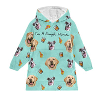 I'm A Simple Woman Ver 2 - Personalized Oversized Blanket Hoodie - Birthday Mother's Day Gift For Dog Mom, Cat Mom