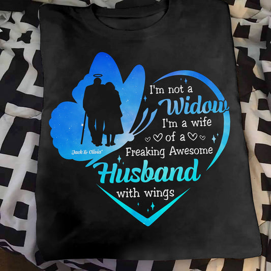 I'm A Wife Of A Freaking Awesome Husband With Wings - Personalized Shirt