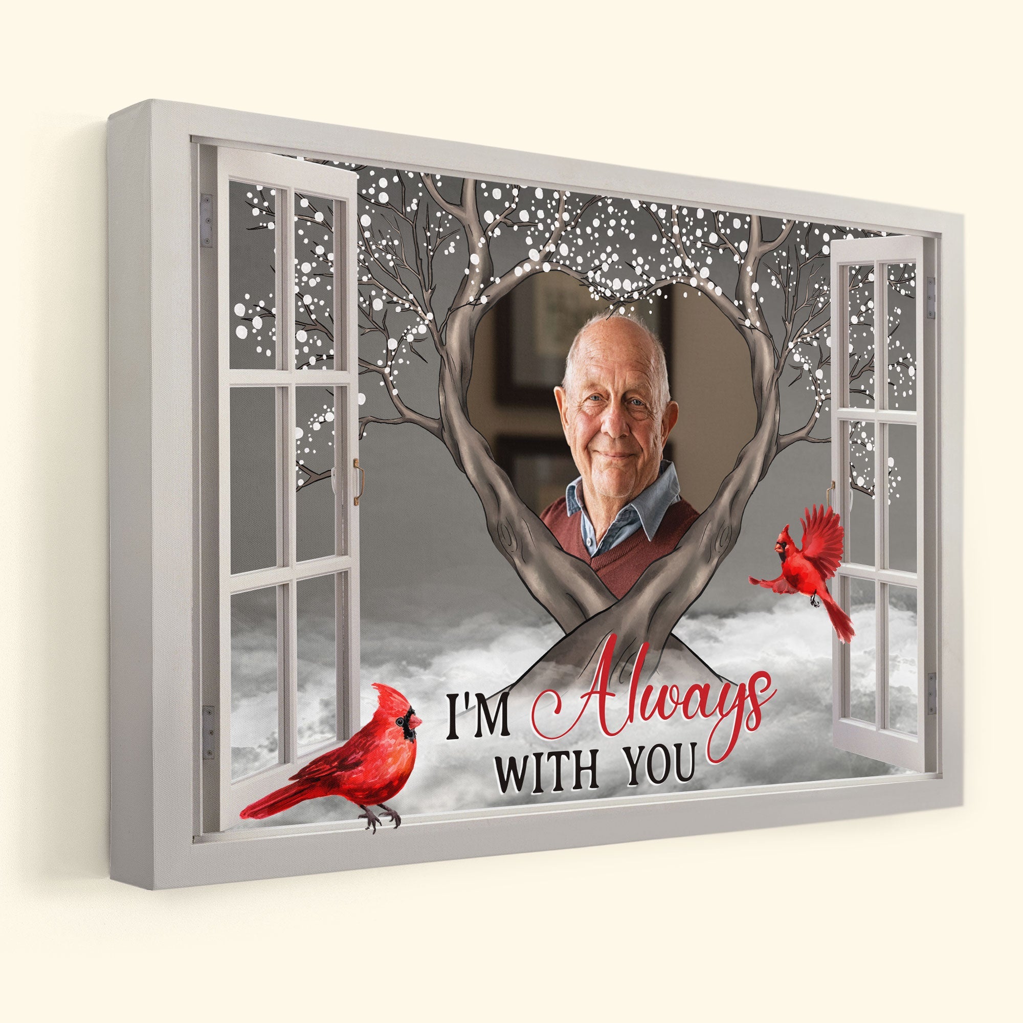 I'm Always With You Memorial Gifts - Personalized Wrapped Photo Canvas