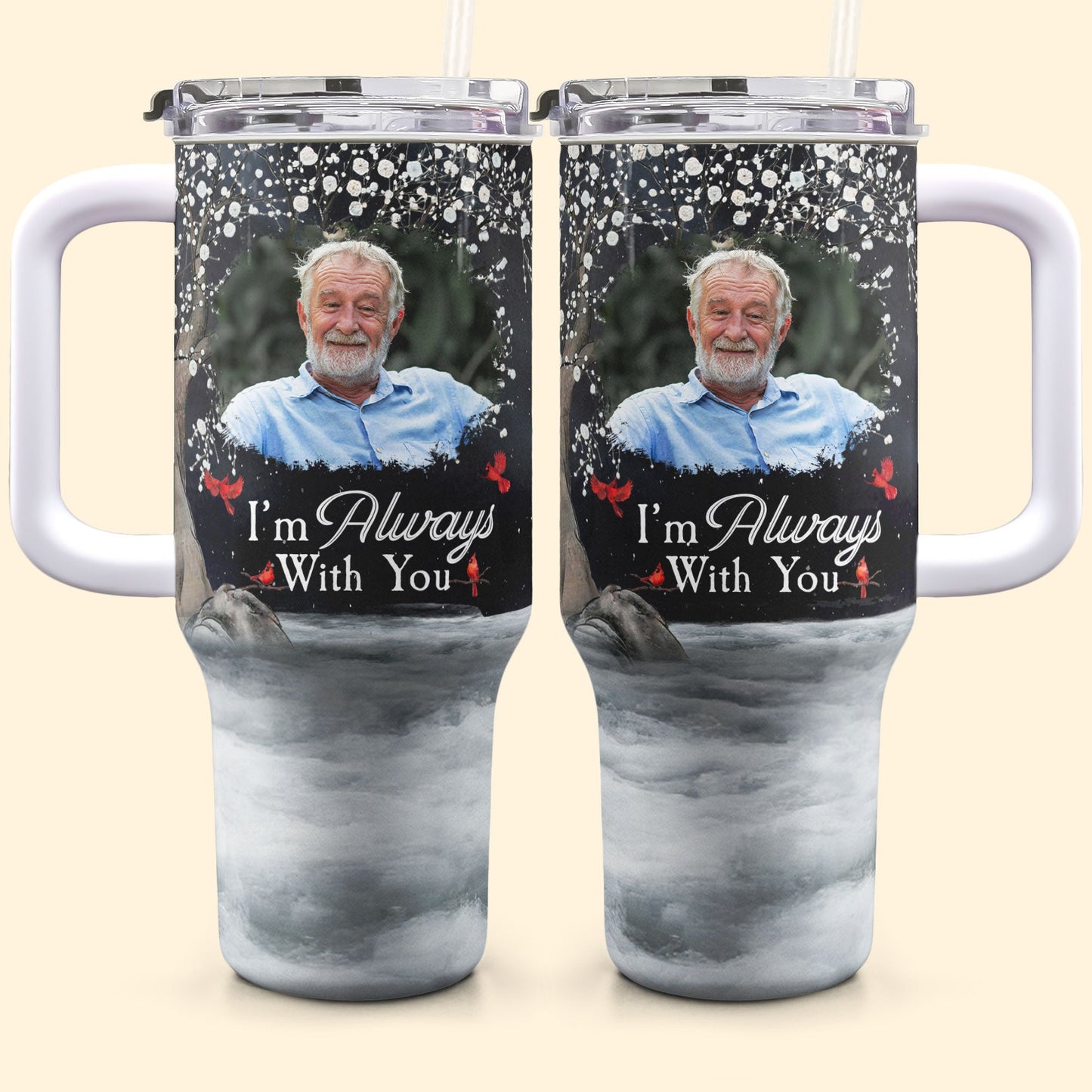 I'm Always With You - Personalized 40oz Photo Tumbler