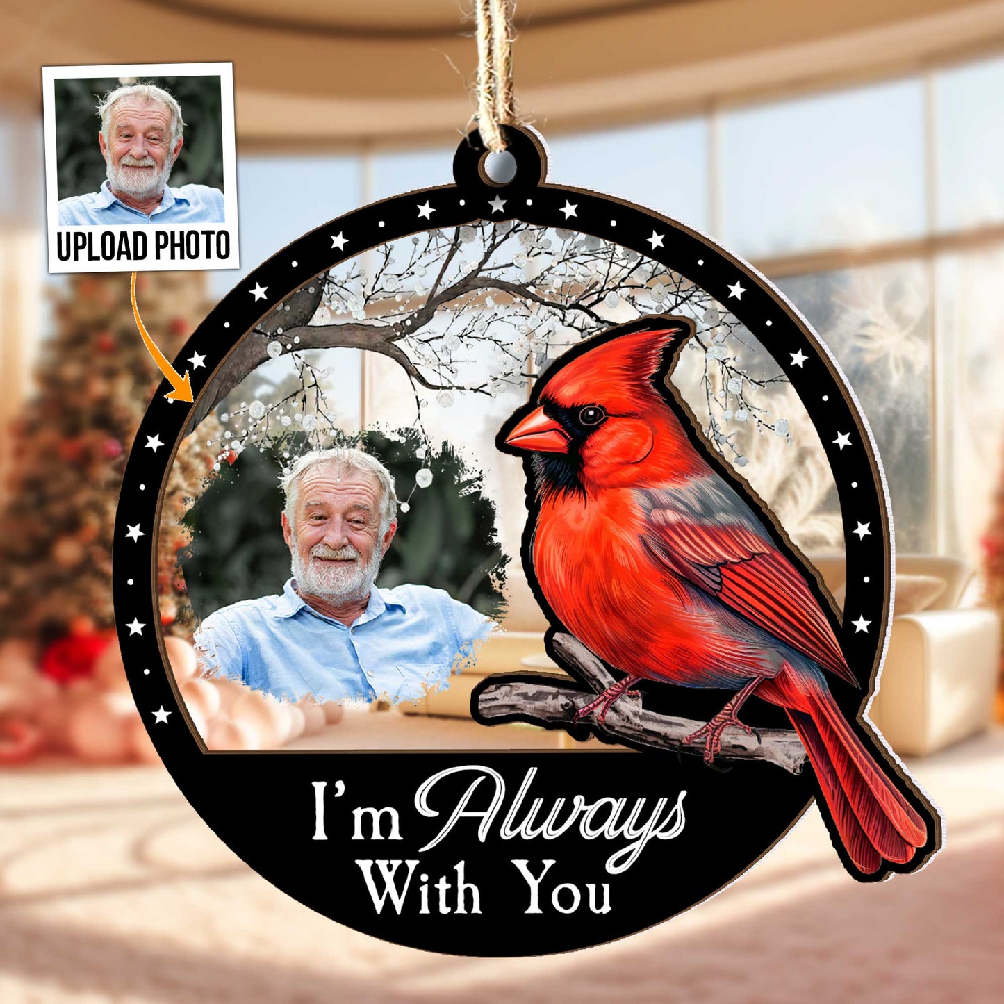 I'm Always With You - Personalized Wood And Acrylic Photo Ornament