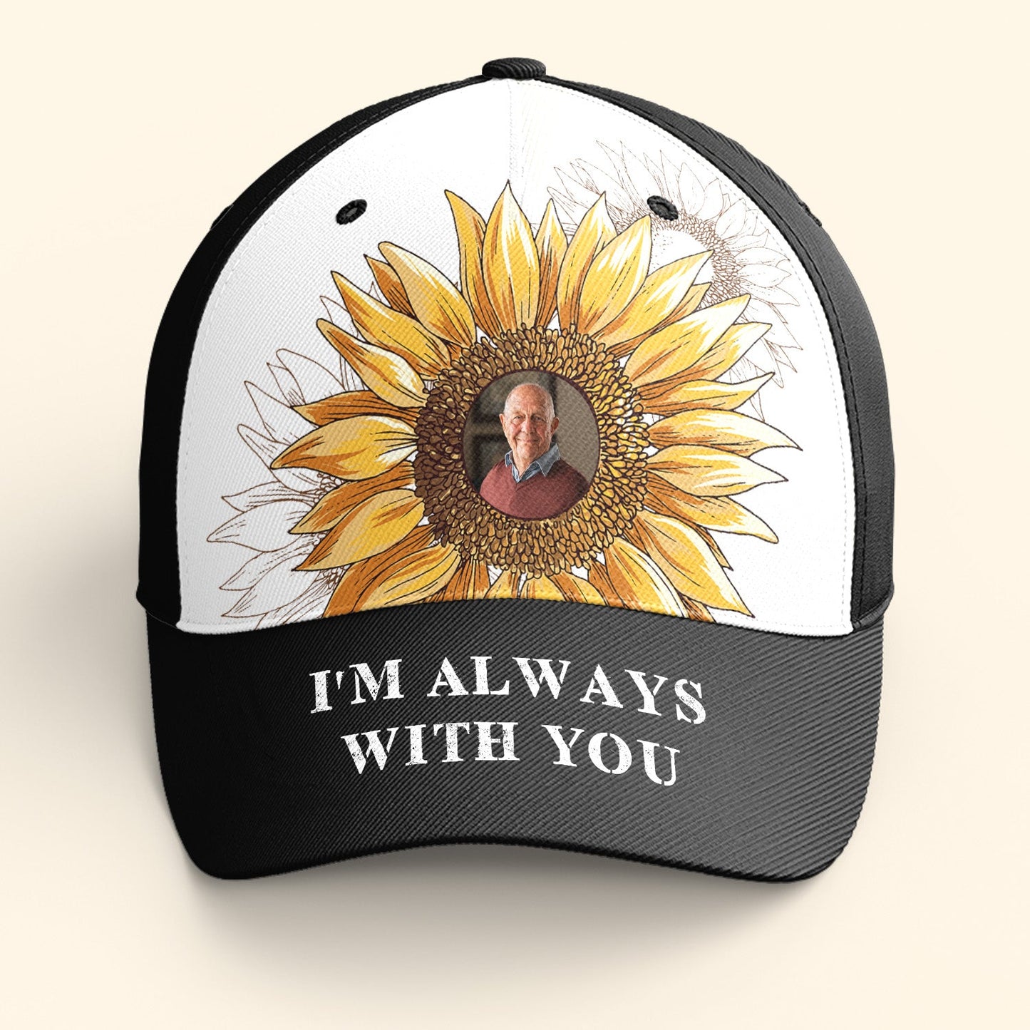 I'm Always With You Sunflower - Personalized Photo Classic Cap