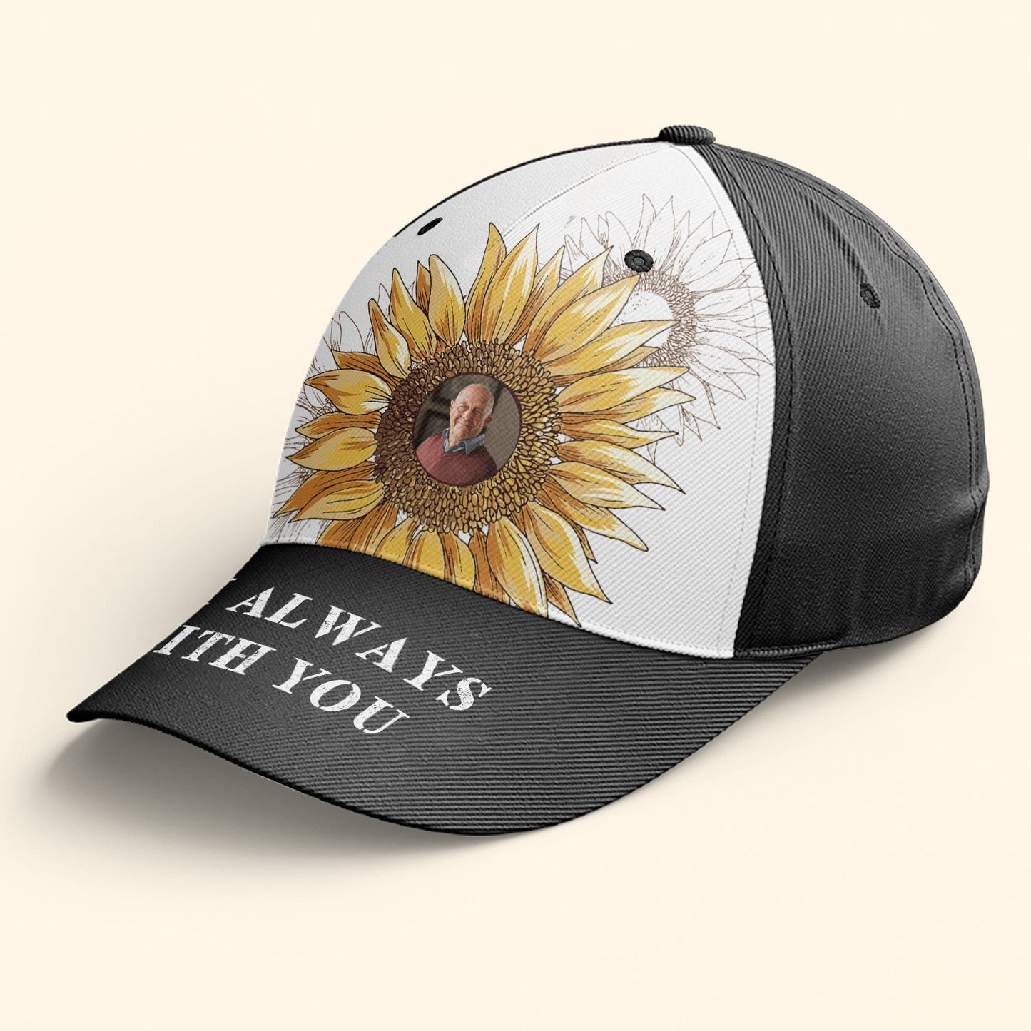 I'm Always With You Sunflower - Personalized Photo Classic Cap