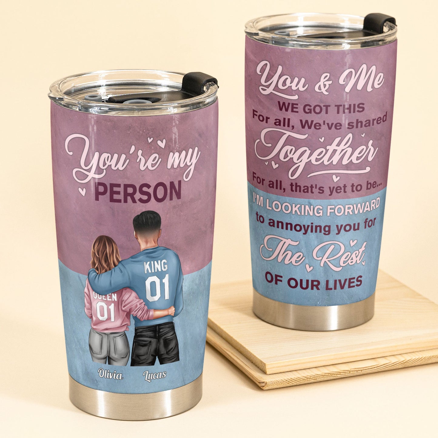 I'm Looking Forward To Annoying You - Personalized Tumbler Cup - Birthday Anniversary Gift For Husband, Wife, Couples, Fiancée, Fiancé