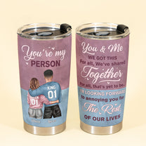 I'm Looking Forward To Annoying You - Personalized Tumbler Cup - Birthday Anniversary Gift For Husband, Wife, Couples, Fiancée, Fiancé