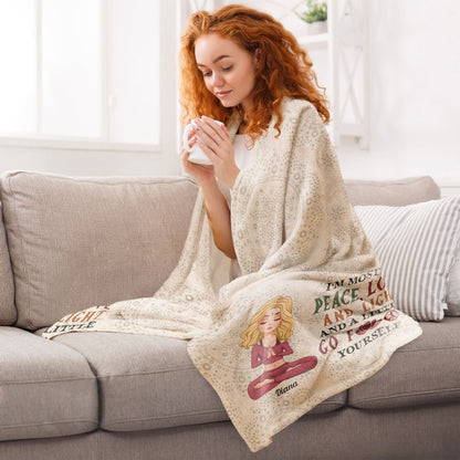 I'm Mostly Peace Love And Light - Personalized Blanket - Birthday, Loving Gift For Yoga Lover