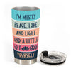 I&#39;m Mostly Peace Love &amp; Light - Personalized Vintage Tumbler Cup - BirthdayGift For Yoga Lover