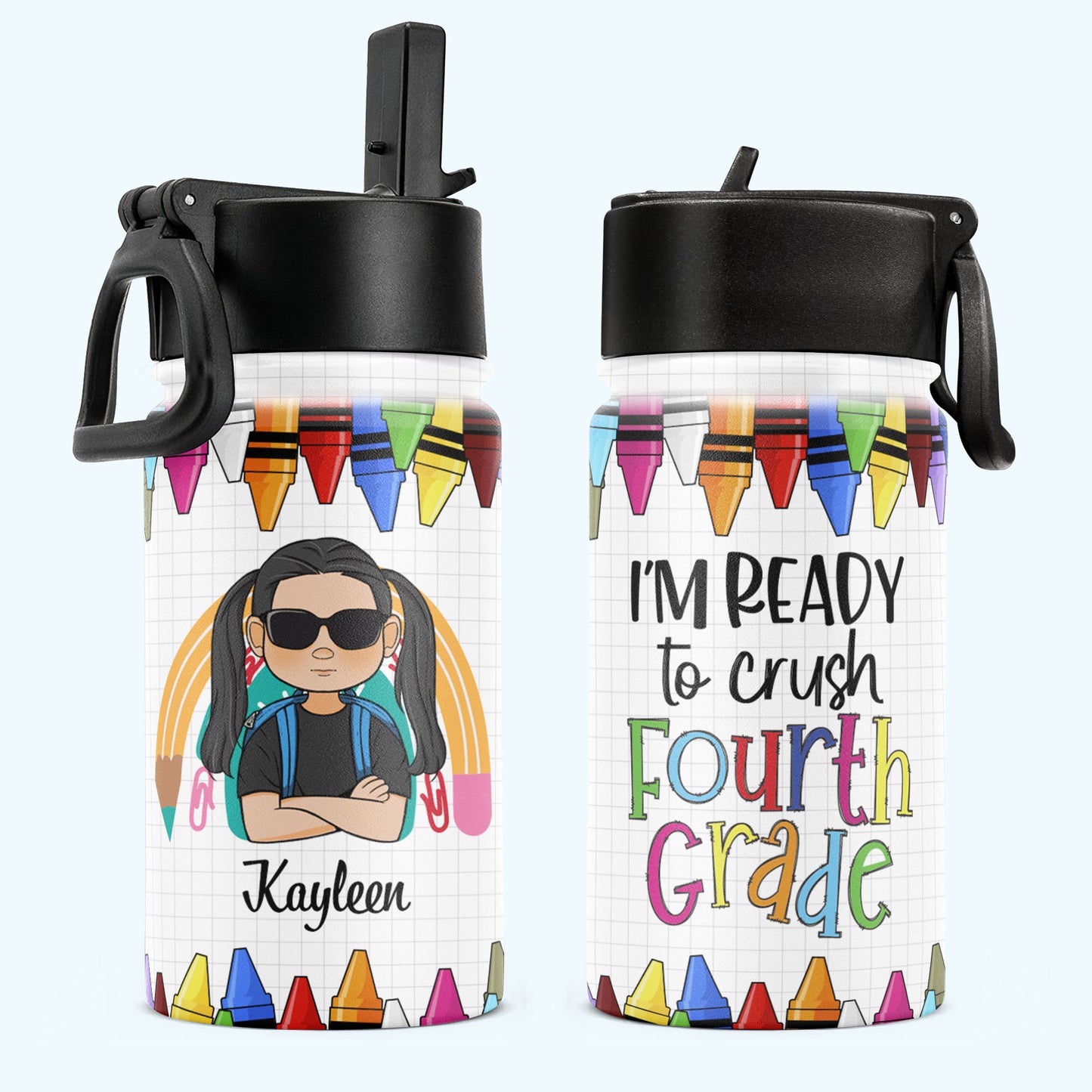 I'm Ready To Crush School - Personalized Kids Water Bottle With