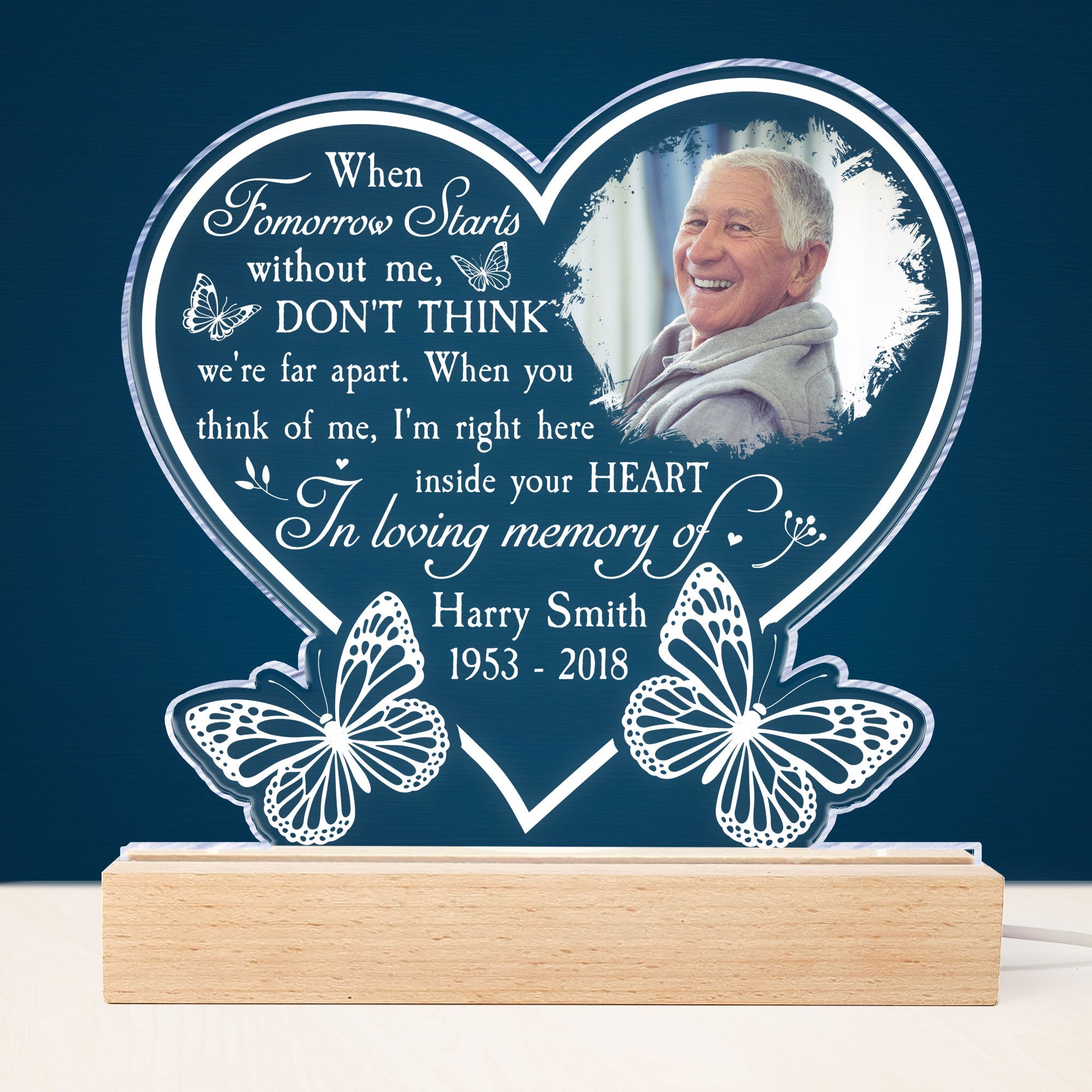 I'm Right Here Inside Your Heart - Personalized Photo LED Light – Macorner
