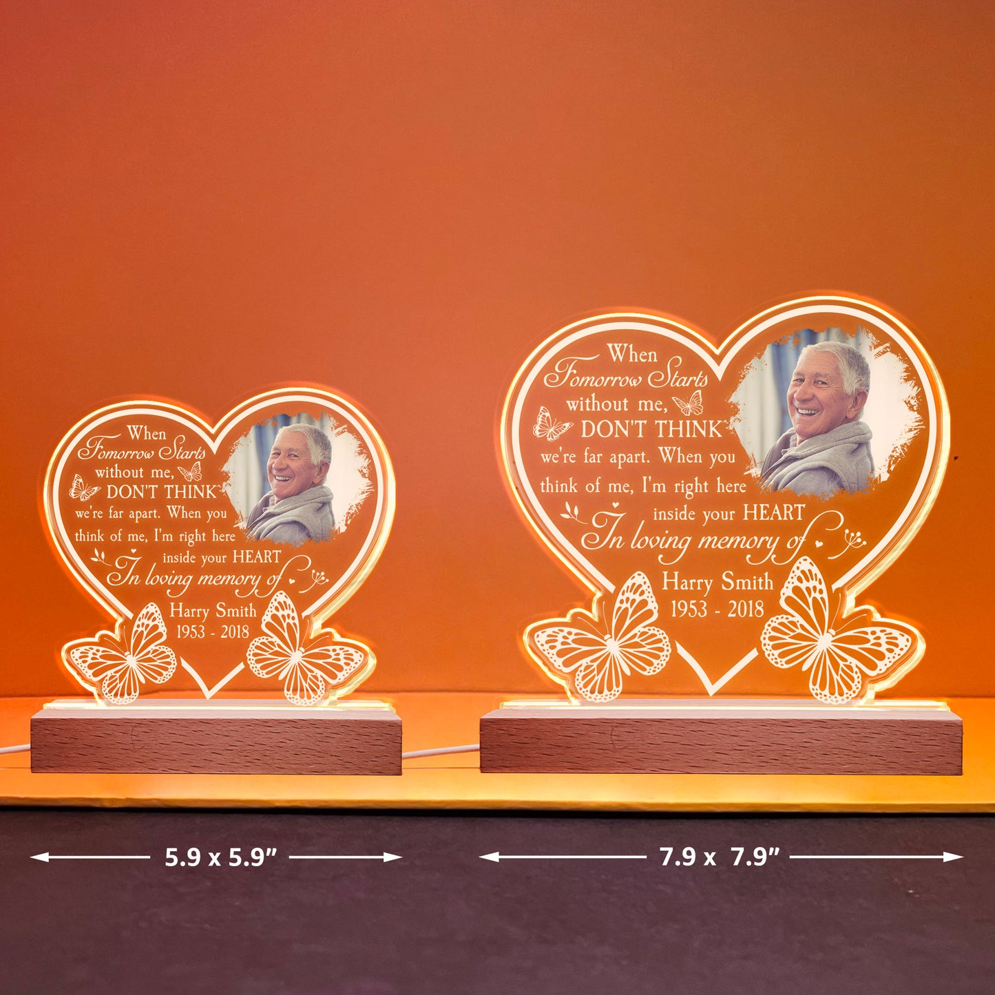 I'm Right Here Inside Your Heart - Personalized Photo LED Light