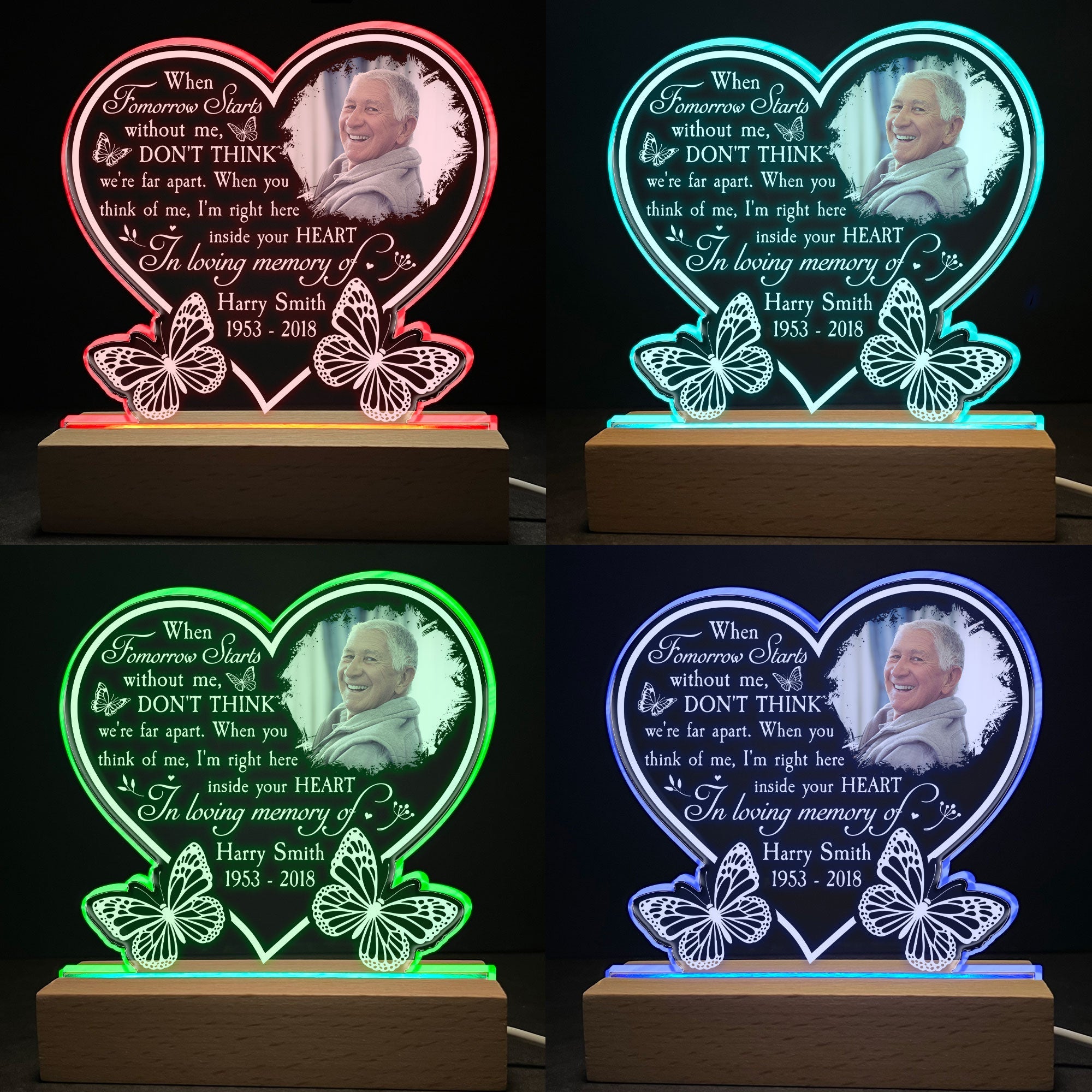 I'm Right Here Inside Your Heart - Personalized Photo LED Light