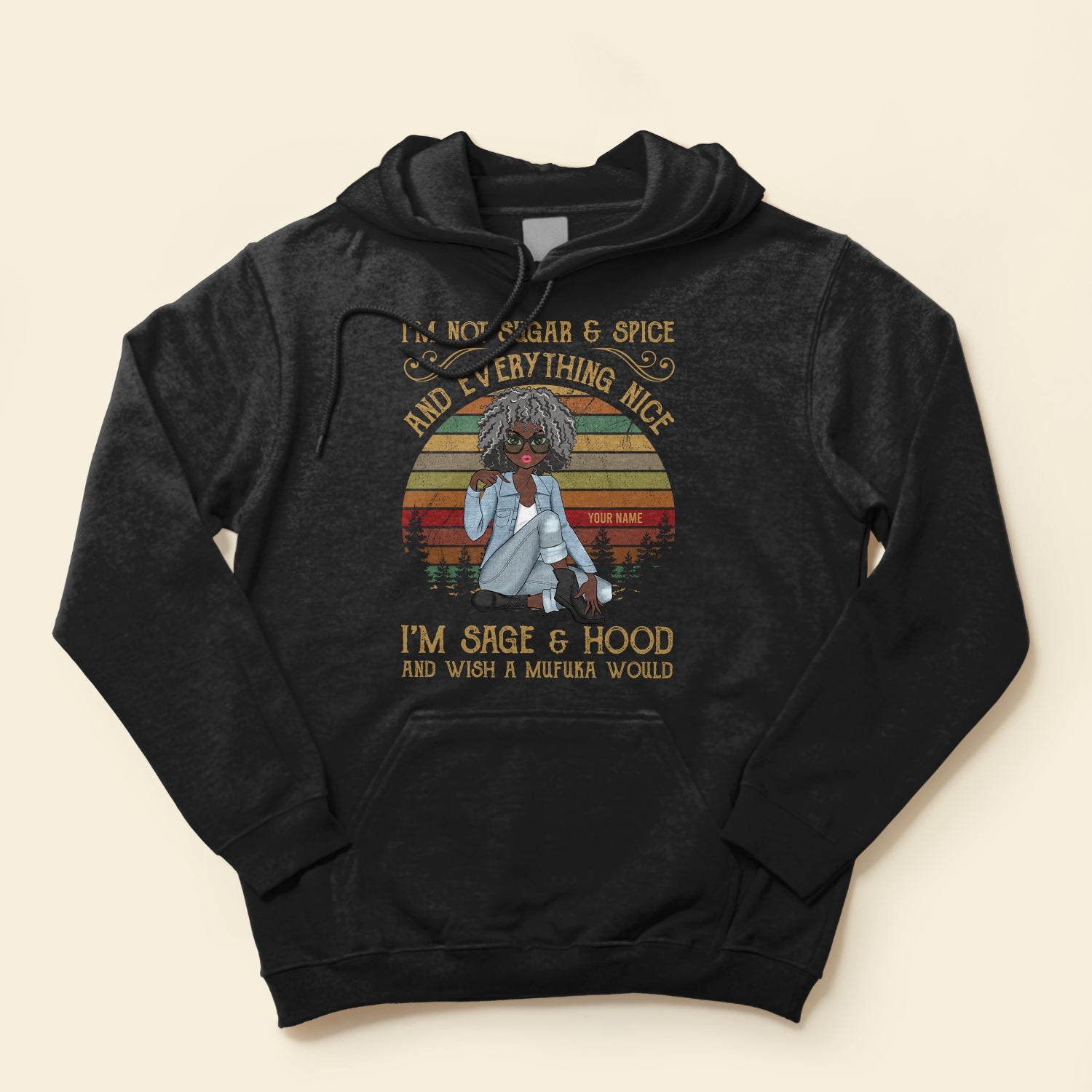 Im-Sage-And-Hood-Personalized-Shirt-Gift-For-Black--Woman-Girl-Sitting-Illustration