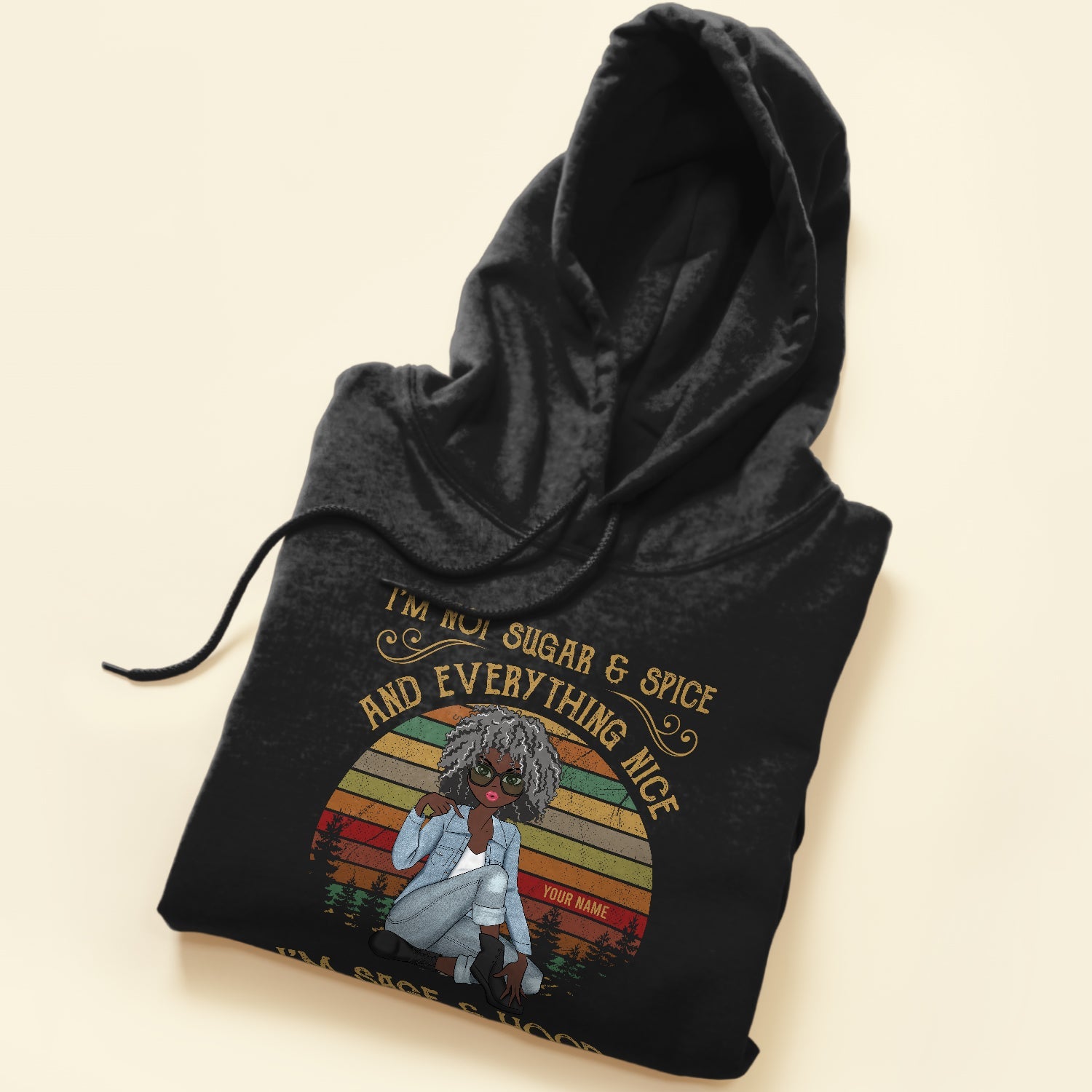 Im-Sage-And-Hood-Personalized-Shirt-Gift-For-Black--Woman-Girl-Sitting-Illustration