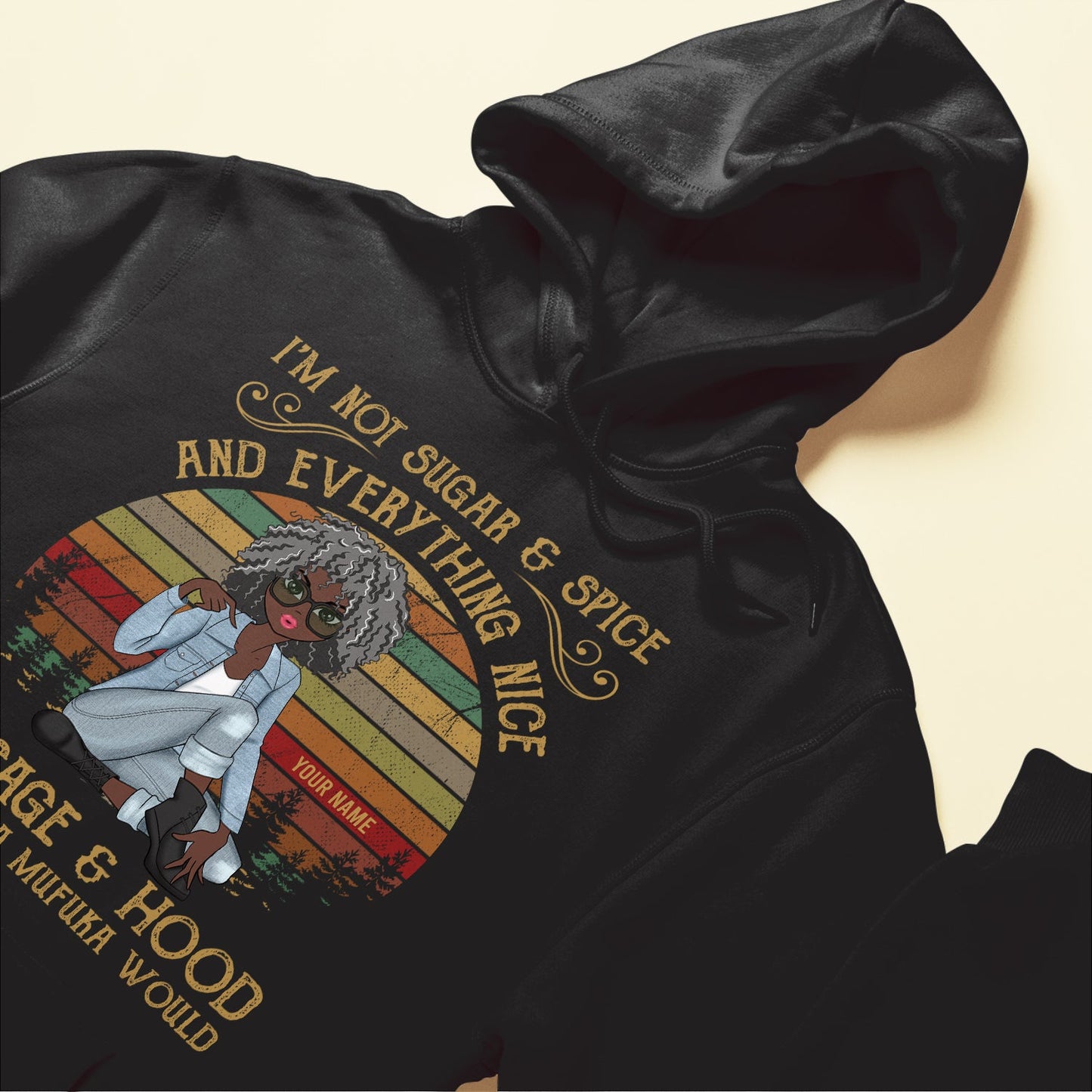 Im-Sage-And-Hood-Personalized-Shirt-Gift-For-Black--Woman-Girl-Sitting-Illustration