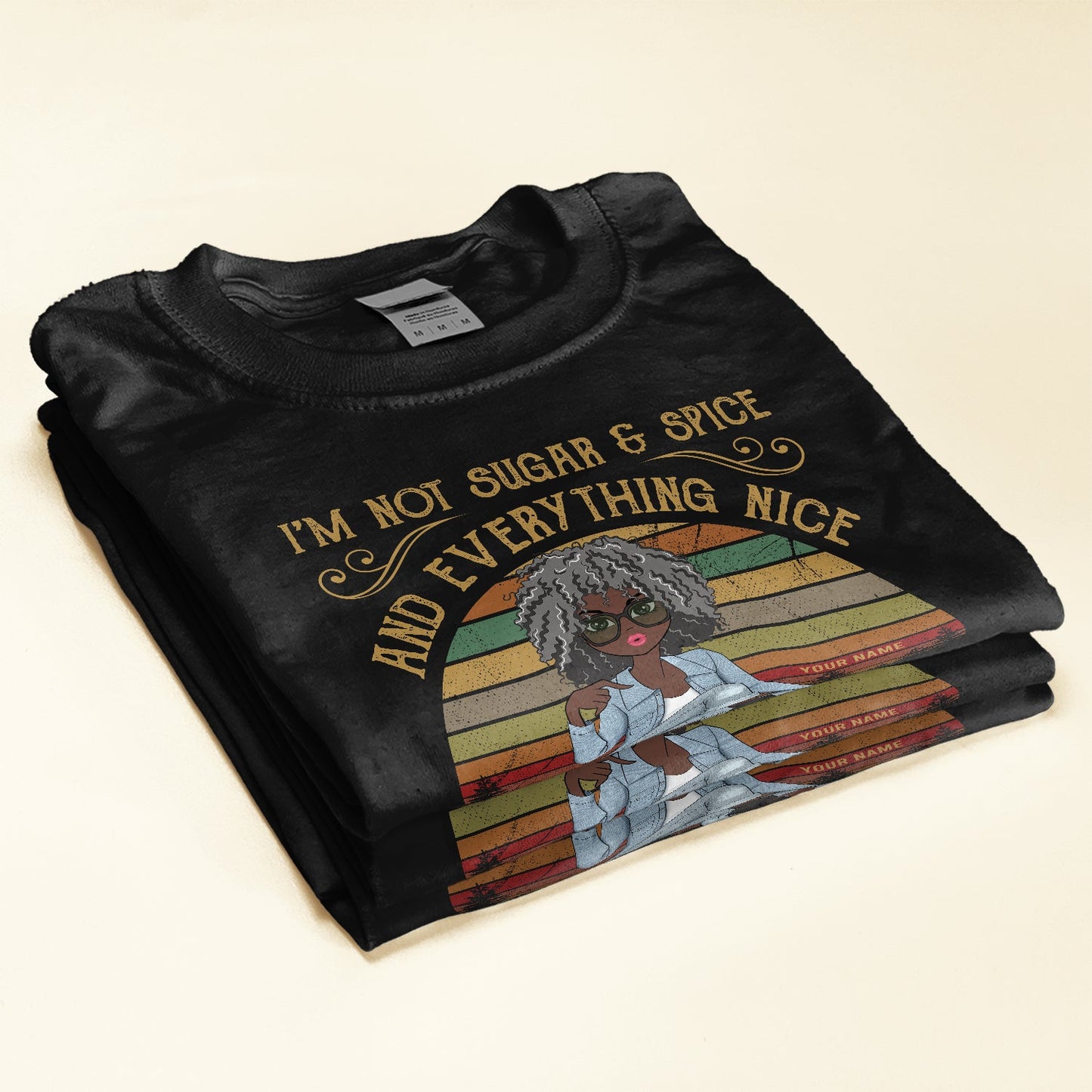 Im-Sage-And-Hood-Personalized-Shirt-Gift-For-Black--Woman-Girl-Sitting-Illustration