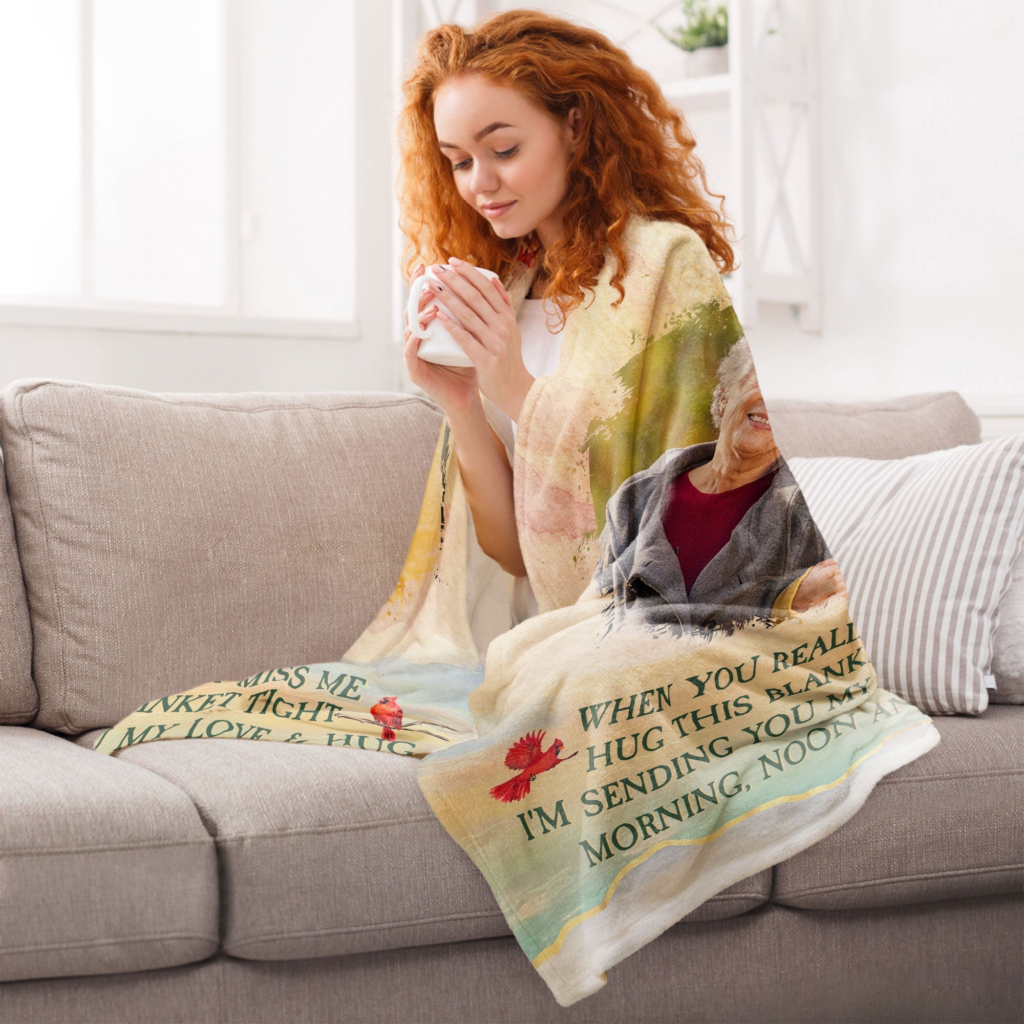 I'm Sending You My Love & Hug - Personalized Photo Blanket