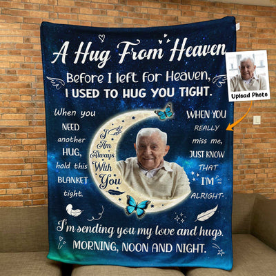 I'm Sending You My Love & Hugs Memorial Gift - Personalized Photo Blanket