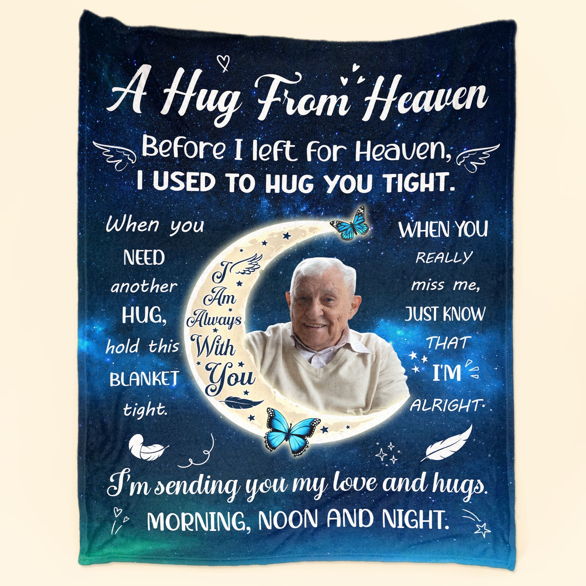 I'm Sending You My Love & Hugs Memorial Gift - Personalized Photo Blanket