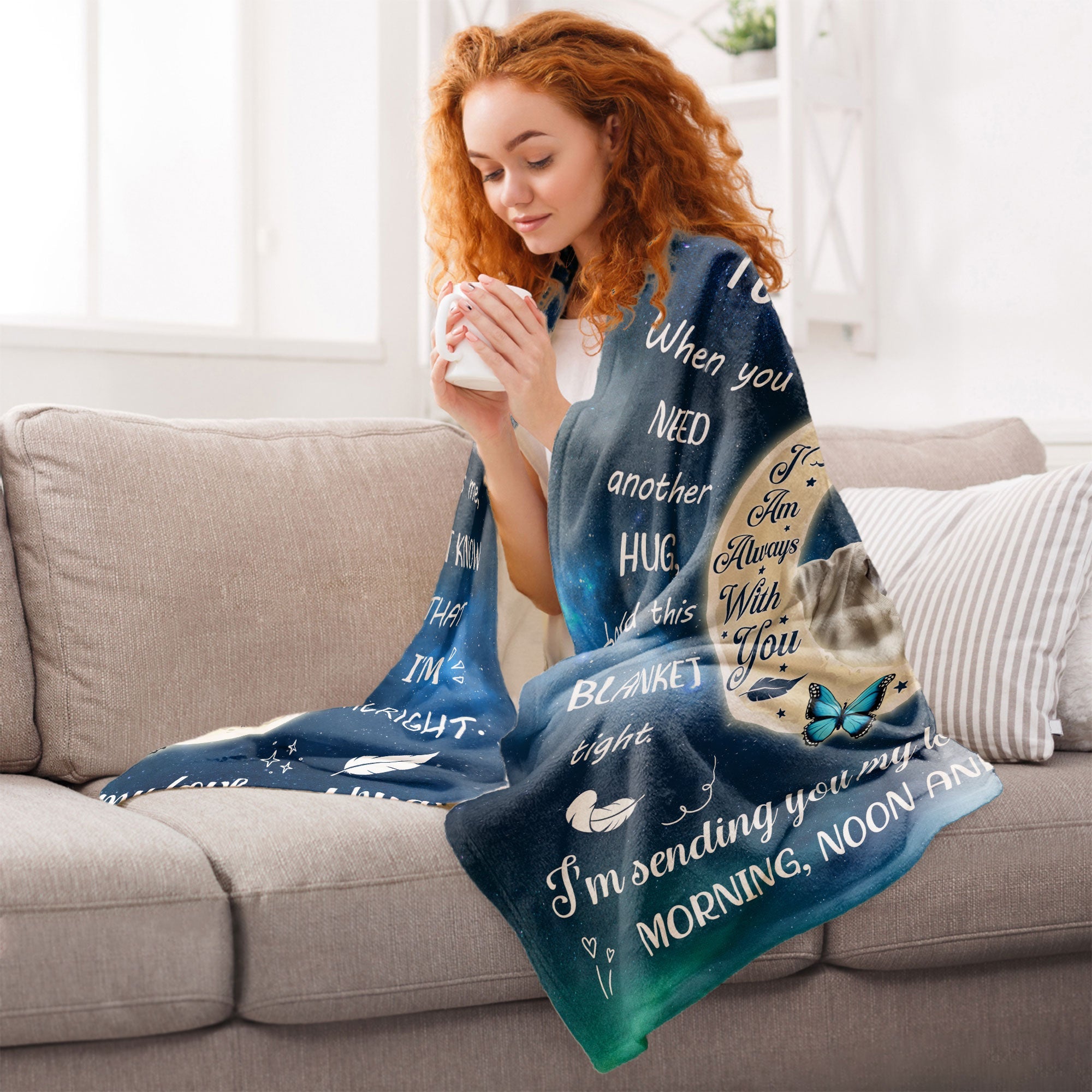 I'm Sending You My Love & Hugs Memorial Gift - Personalized Photo Blanket