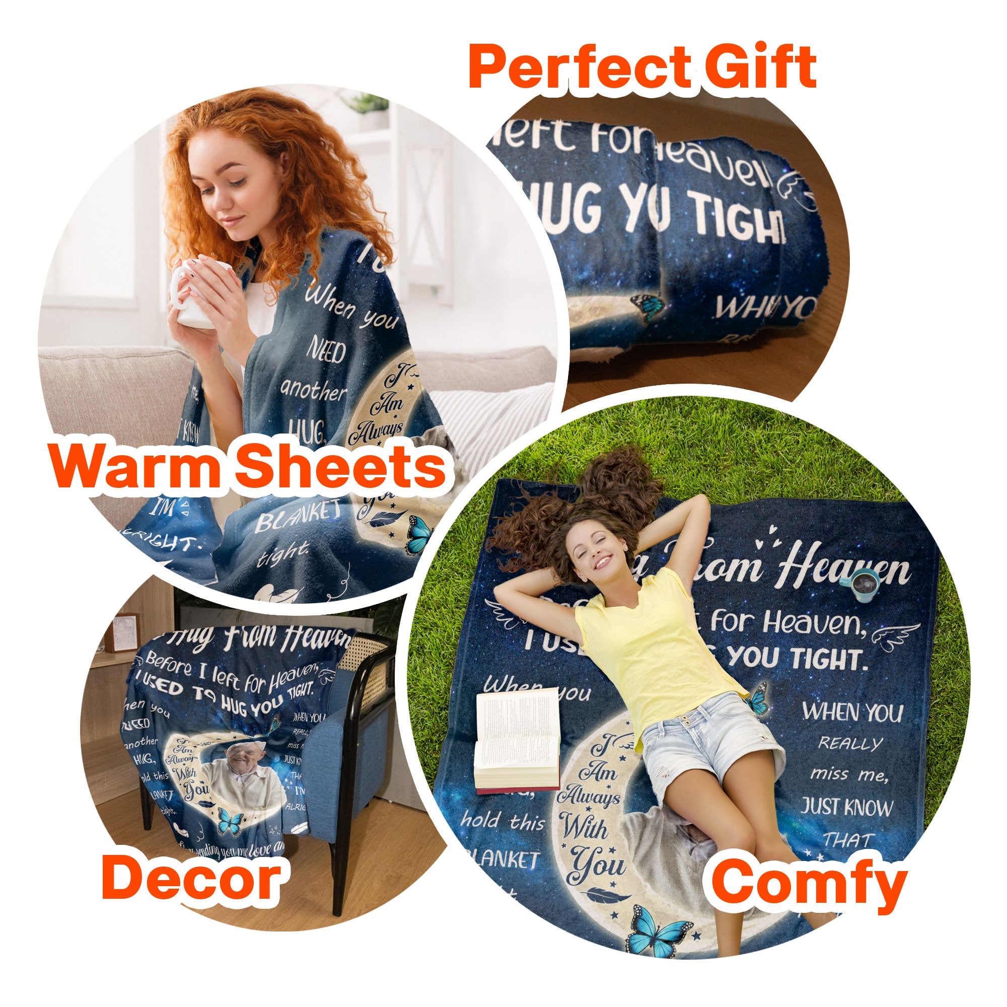 I'm Sending You My Love & Hugs Memorial Gift - Personalized Photo Blanket