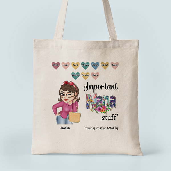 A Lady Never Discussed The Size of Her Yarn Stash - Personalized Tote Bag - Birthday Gift for Knitters, Crocheters, Knitting Gift, Yarn Tote Bag