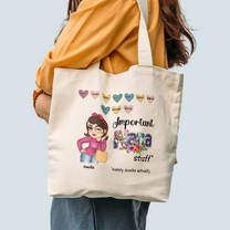 Important Nana Stuff - Personalized Tote Bag - Birthday, Mother's DayGift From Grandma, Mimi, Gigi, Mom, Aunt