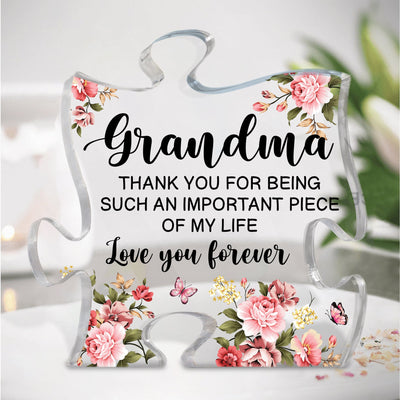 Important Piece Of My Life Gift For Grandma Mom Aunt - Personalized Acrylic Plaque
