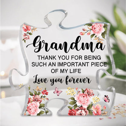 Important Piece Of My Life Gift For Grandma Mom Aunt - Personalized Acrylic Plaque