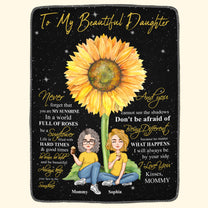 In A World Full Of Roses Be A Sunflower - Personalized Blanket - Birthday, Loving Gift For Your Baby, Your Daughter