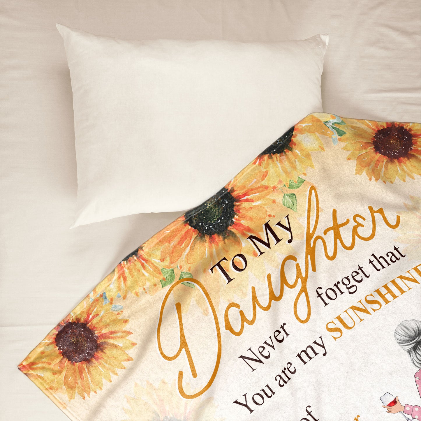 In A World Full Of Roses Be A Sunflower - Personalized Blanket - Birthday,Graduation Gift For Daughter