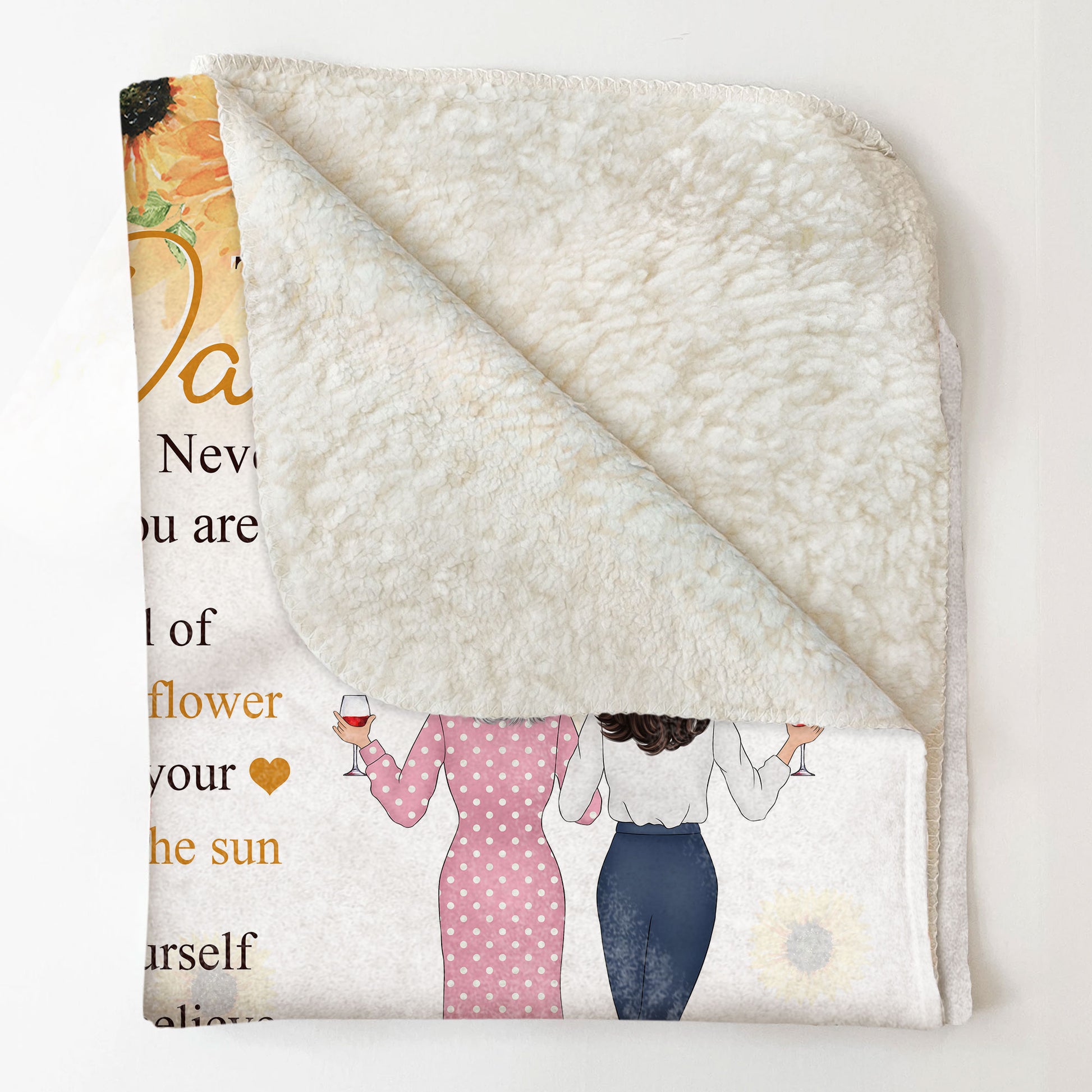 In A World Full Of Roses Be A Sunflower - Personalized Blanket - Birthday,Graduation Gift For Daughter