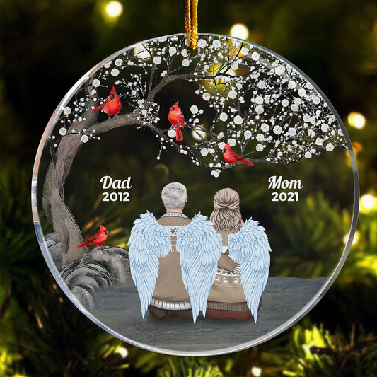 In Loving Memorial Mom And Dad - Personalized Circle Acrylic Ornament - Memorial Gift For Brothers, Sisters