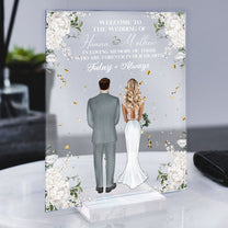 In Loving Memory Of Those Who Are Forever In Our Hearts - Personalized Acrylic Plaque - Bride & Groom