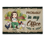 In My Garden In My Office - Personalized Doormat - Outdoor Decoration, Welcome Doormat Gift For Farmer, Gardener, Plant Lady, Mom