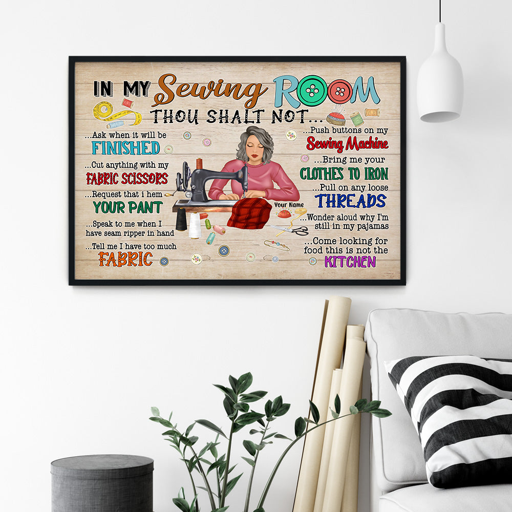 In My Sewing Room - Personalized Poster/Canvas - Gift For Quilter, Sewer