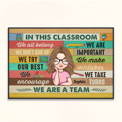 In This Classroom - Personalized Poster/Wrapped Canvas - Birthday Gift For Teachers, Classrooms, School, Students