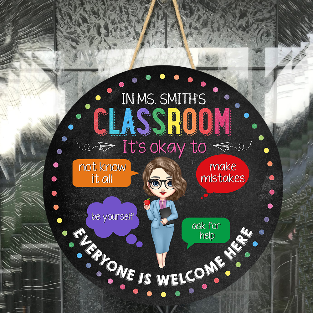 In This Classroom - Personalized Wood Sign - Back To School, Welcome, Decor Gift For Classroom, Door Sign - From Teachers, Teacher Assistants