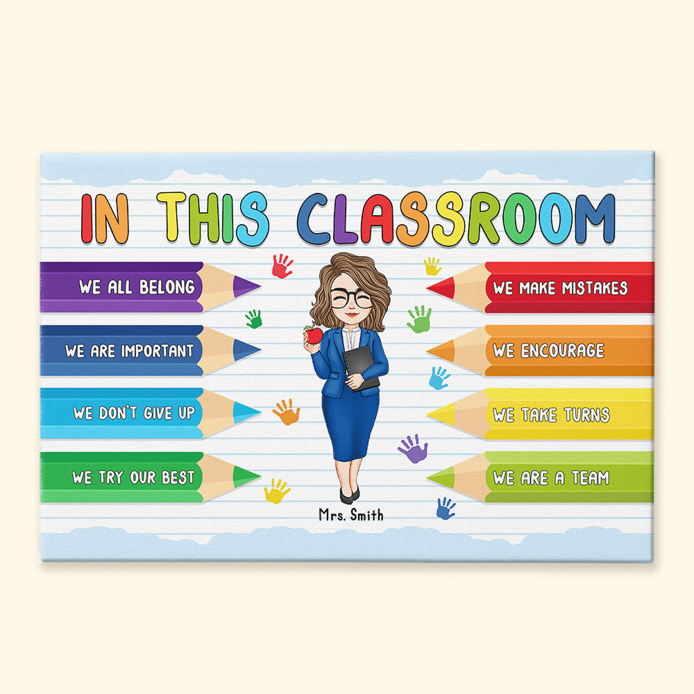 In This Classroom We Are A Team - Personalized Poster/Wrapped Canvas ...