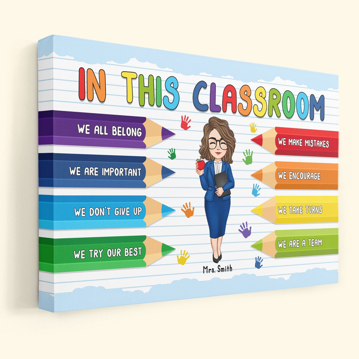 In This Classroom We Are A Team - Personalized Poster/Wrapped Canvas